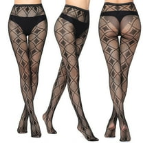 MSJUHEG Fishnet Tights,Garter Belt and Thigh Highs Set,Patterned Tights,Thigh High Socks,Stockings for Women,Long Tube Suspender Socks Silk Stockings N One Size