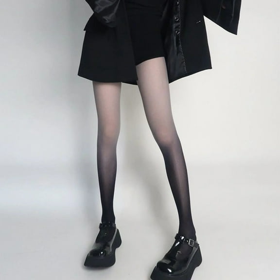 MSJUHEG Fishnet Tights,Rainbow Tights,Patterned Tights,Colorful Tights,Stockings,Pantyhose Gradient Contrast High Elasticity Skinny Thin Tights Long Socks Gray One Size