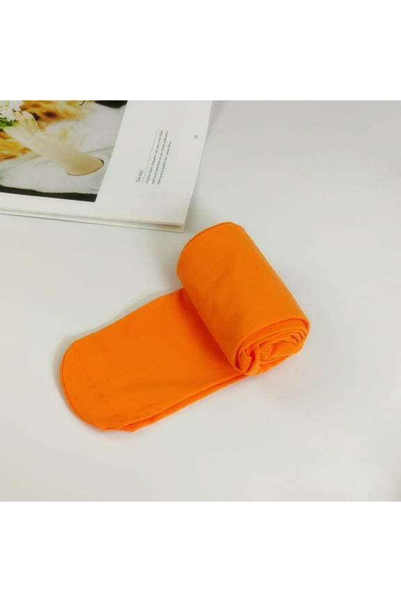 Fishnet Tights,Shiny Tights,Plus Size Tights,Sparkly Tights,Stockings,Candy Colors Opaque Footed Socks Tights Slim Pantyhose Stockings Orange One Size