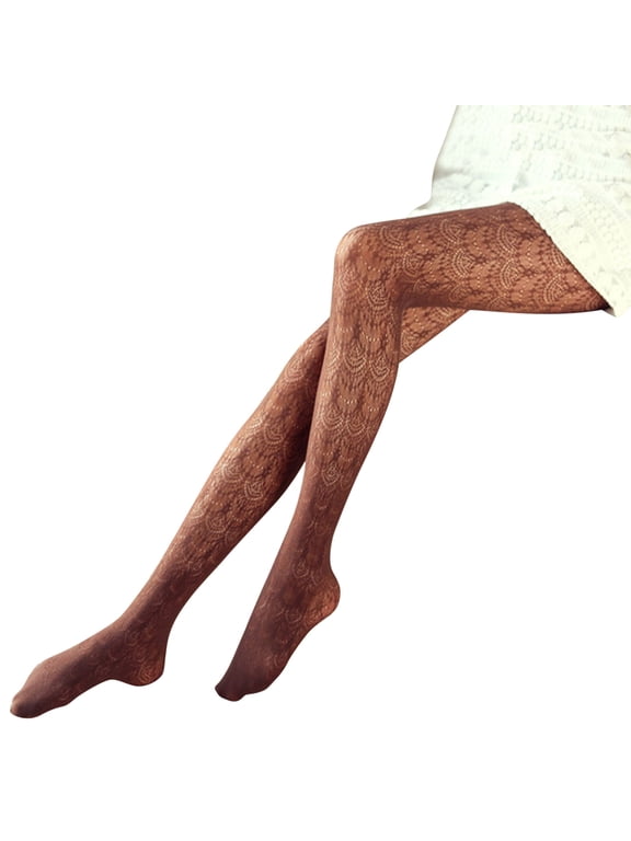 Fishnet Tights,Tights,Warm Pantyhose,Fleece Lined Tights Women,Stockings,Stockings Socks Lace Tights Slim Stocking Hollow Transparent Tights Coffee One Size
