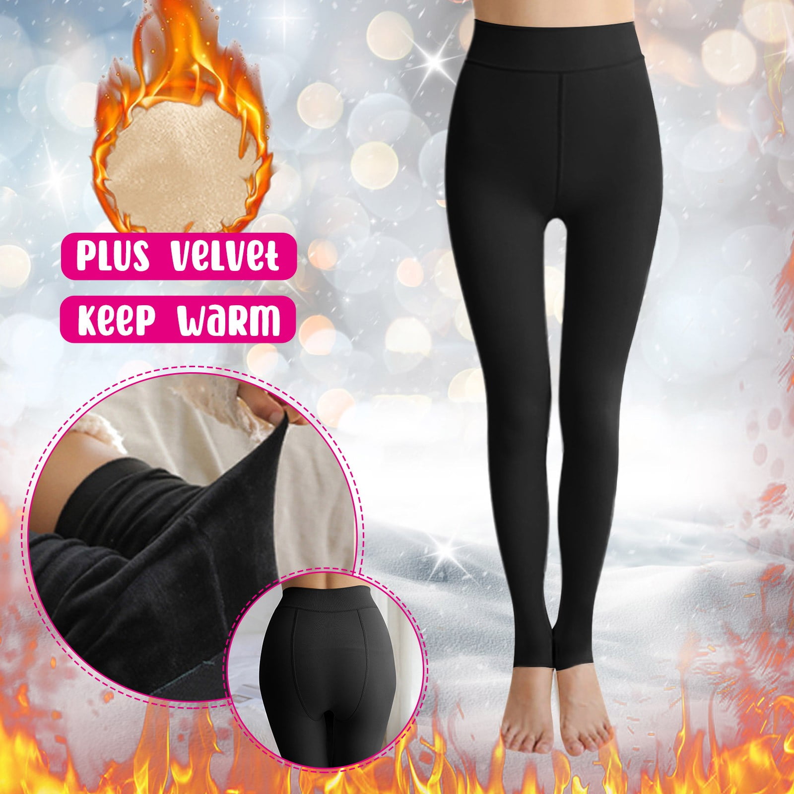 MSJUHEG Fishnet Tights,Wool Tights,Thermal Tights,Fleece Lined