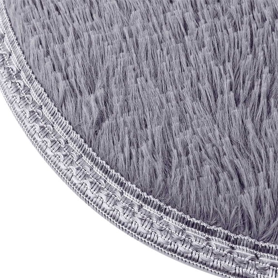 MSJUHEG Floor Mats Living Room Rugs 30*50Cm Anti-Skid Fluffy Shaggy Area Rug Home Bedroom Bathroom Floor Door Mat Carpet Gray