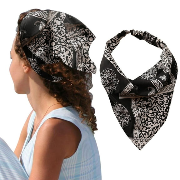 MSJUHEG Floral Scarf,Bandanas,Hair Coverings,Hair Bandanas,Silk Hijab,Floral Hair Head Kerchief Hair Scarf Hair Kerchief with Ties Head Scarf B2 One Size