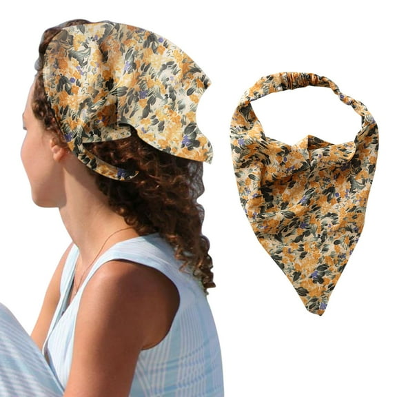 MSJUHEG Floral Scarf,Bandanas,Hair Coverings,Hair Bandanas,Silk Hijab,Floral Hair Head Kerchief Hair Scarf Hair Kerchief with Ties Head Scarf H1 One Size