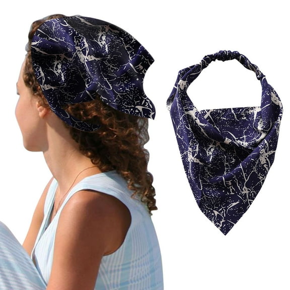MSJUHEG Floral Scarf,Bandanas,Hair Coverings,Hair Bandanas,Silk Hijab,Floral Hair Head Kerchief Hair Scarf Hair Kerchief with Ties Head Scarf I One Size