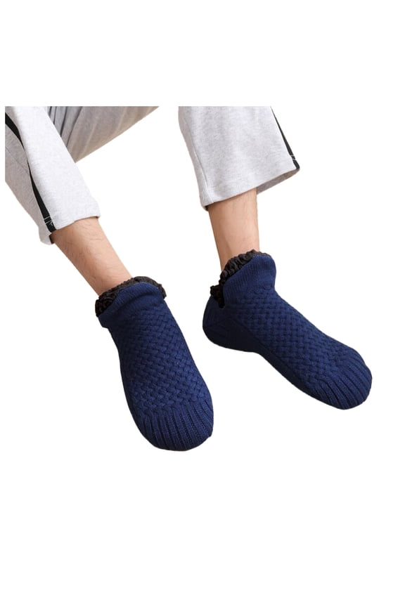 Fuzzy Socks,Slipper Socks,Fluffy Socks,Bearpaw Socks,Cloud Socks,Indoor Floor Slipper Socks and Velvet Thermal Woven Socks Navy M