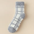 thumbnail image 1 of MSJUHEG Fuzzy Socks,Slipper Socks,Fluffy Socks,Bearpaw Socks,Cloud Socks,Plaid Plush Winter Sleeping Socks House Socks Bed Socks Hut Socks Gray One Size, 1 of 5