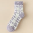 thumbnail image 1 of MSJUHEG Fuzzy Socks,Slipper Socks,Fluffy Socks,Bearpaw Socks,Cloud Socks,Plaid Plush Winter Sleeping Socks House Socks Bed Socks Hut Socks Purple One Size, 1 of 4
