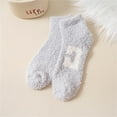 thumbnail image 1 of MSJUHEG Fuzzy Socks,Slipper Socks,Fluffy Socks,Bearpaw Socks,Cloud Socks,Striped Letter Carpet Plus Velvet Socks Thickened Floor Sleeping Plush Socks Dark Gray 1 One Size, 1 of 3