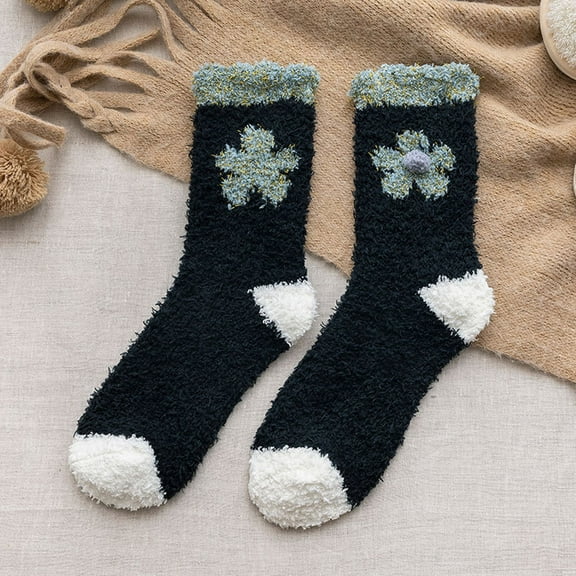 MSJUHEG Fuzzy Socks,Slipper Socks,Fluffy Socks,Bearpaw Socks,Cloud Socks,Thermal Socks for Coral Socks Stripe Socks Colorful Lightweight Athletic Socks Socks Black One Size