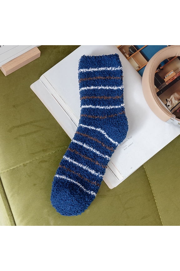 Fuzzy Socks,Slipper Socks,Fluffy Socks,Bearpaw Socks,Cloud Socks,Thermal Socks for Mens Coral Socks Stripe Socks Colorful Athletic Socks Socks Navy One Size