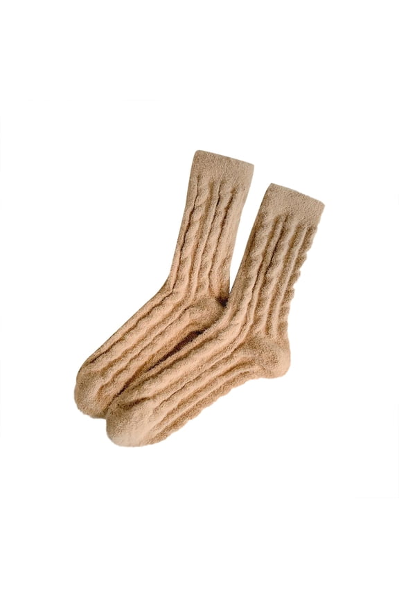 Fuzzy Socks,Slipper Socks,Fluffy Socks,Bearpaw Socks,Cloud Socks,Velvet Thickened Sleeping Socks Floor Socks Winter Sleeping Socks Khaki One Size