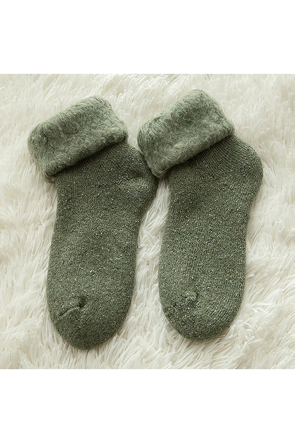 Fuzzy Socks,Slipper Socks,Fluffy Socks,Bearpaw Socks,Cloud Socks,Wool Socks Winter Stockings Thickened with Country Sub Warm Ski Yarn Socks Army Green A