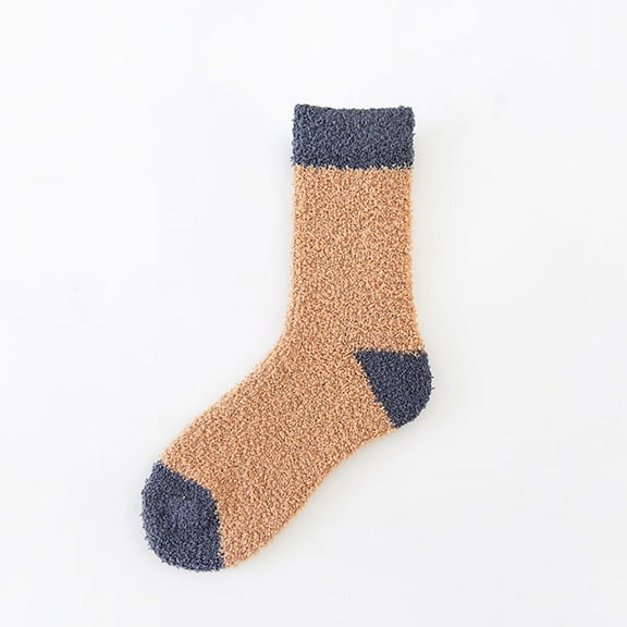 MSJUHEG Fuzzy Socks,Warm Socks,Slipper Socks for Men,Fluffy Socks,Wool Socks,Mens Socks Coral Socks Stripe Socks Colorful Athletic Socks Socks Thermal Socks C One Size