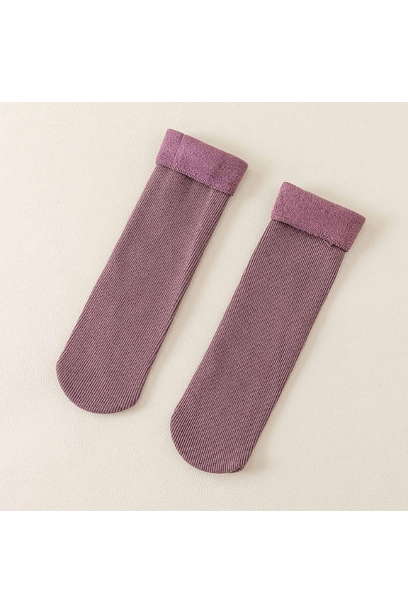 Fuzzy Socks for Women,Slipper Socks for Women,Fluffy Socks,Bearpaw Socks,Cloud Socks,Women Casual Solid Plush Socks Warm Thickened Socks Purple One Size