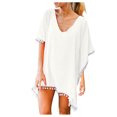 thumbnail image 1 of MSJUHEG Gauze Dress,Pool Cover Ups for Women,Sheer Shirts for Women,Swimwear Crochet Cover Up,Boho Shirt,Kimonos for Women,Beach Swimwear White 2XL, 1 of 7