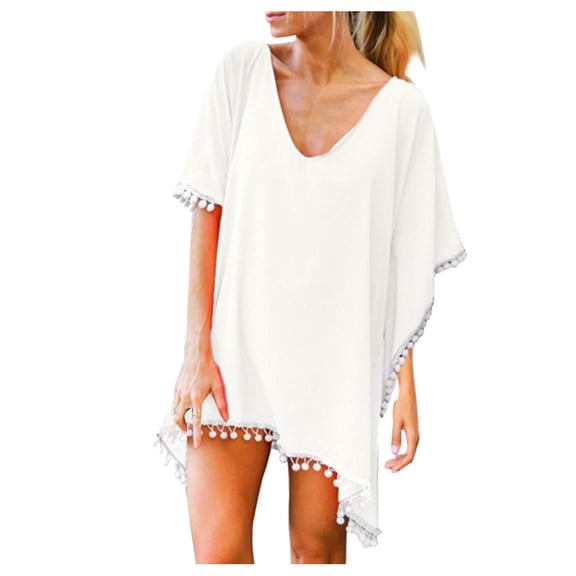 MSJUHEG Gauze Dress,Pool Cover Ups for Women,Sheer Shirts for Women,Swimwear Crochet Cover Up,Boho Shirt,Kimonos for Women,Beach Swimwear White 2XL