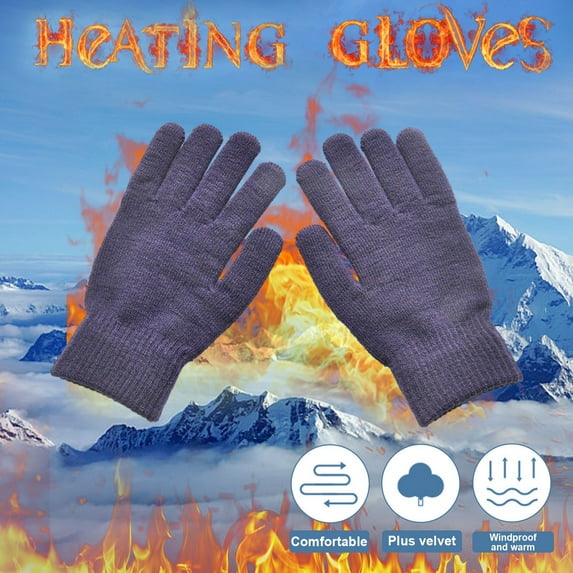 MSJUHEG Gloves Fingerless Gloves Work Gloves Winter Gloves Men'S And Women'S Winter Thick Warm And Cold Knitted Solid Color Cycling Gloves Winter Gloves Men Purple One Size