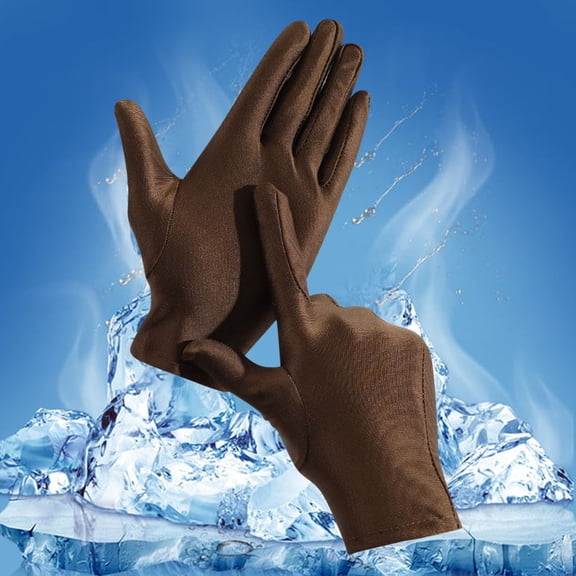 MSJUHEG Gloves Fingerless Gloves Work Gloves Winter Gloves Unisex Ice Sensation Sunscreen Gloves Ice Silk Outdoor Fishing Riding Gloves Winter Gloves Men Coffee One Size