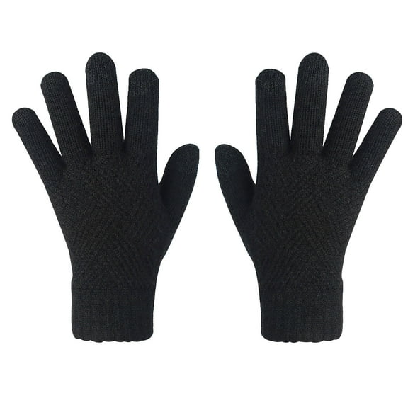 MSJUHEG Gloves Winter Gloves Men Non-slip Touchscreen Gloves Women Winter Knitted Warm Gloves Women Ski Gloves for Women Black One Size