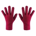thumbnail image 1 of MSJUHEG Gloves Winter Gloves Men Non-slip Touchscreen Gloves Women Winter Knitted Warm Gloves Women Ski Gloves for Women Wine Red One Size, 1 of 4