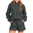 thumbnail image 1 of MSJUHEG Gym Shorts Women Hoodies For Women Women Solid Color 2 Piece Outfits Hoodie Short Set Oversized Sweatshirt Shorts Sweatsuit Pullover Fashion Casual Shorts Set Womens Hoodies Dark Gray L, 1 of 5