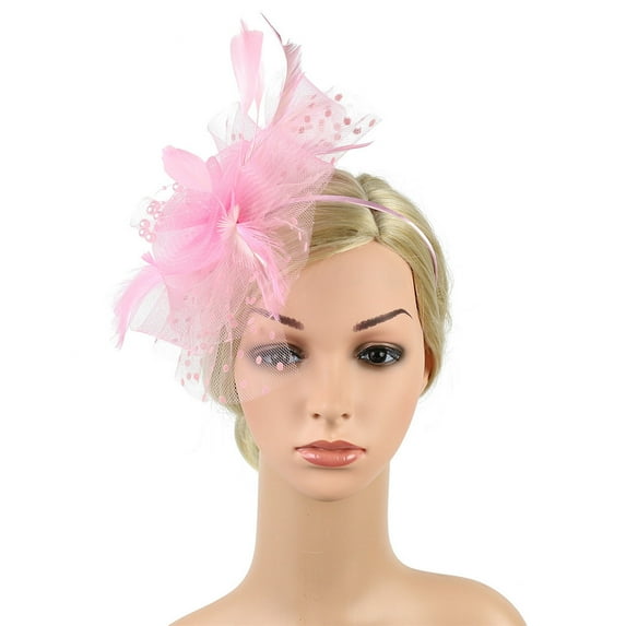 MSJUHEG Hair Ties Headbands For Women Fascinators Hat For Women Tea Party Headband Derby Wedding Cocktail Hair Clip Hair Bands B One Size