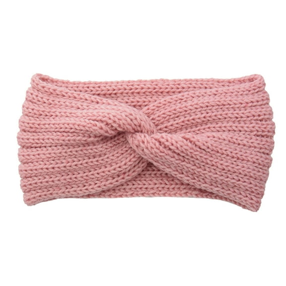 MSJUHEG Hair Ties Headbands For Women Soft Stretch Ear Warmer Headband Women Winter Cable Knit Headbands Hairbands Hair Bands Pink One Size
