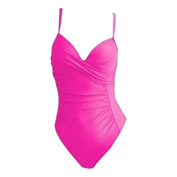 MSJUHEG Halter Swimwear,One Piece Swimsuits,High Waisted Bathing Suit,Womens Tankini Bathing Suits,One Piece Bathing Suit for Women,Womens One Piece Swimsuits, Hot Pink M