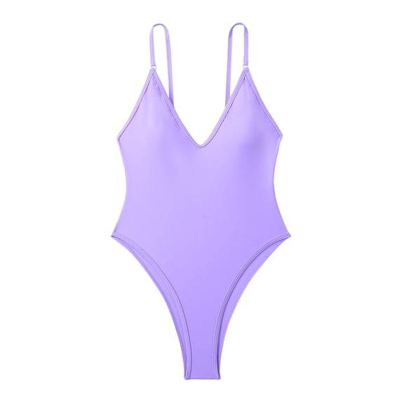 MSJUHEG Halter Swimwear,Women's One-piece Swimsuits,Shapewear Swimsuits for Women,Swimwear Monokinis,Monokini Swimsuits for Women,Short Sleeve Bathing Suit,One Piece Swimsuits Purple S