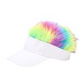 thumbnail image 1 of MSJUHEG Hats For Men Bucket Hat Men And Women Multicolour Wig Peaked Cap Baseball Cap Head Scarf Wrap Cap Baseball Cap White One Size, 1 of 2
