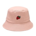 thumbnail image 1 of MSJUHEG Hats For Men Bucket Hat Unisex Adult Women Men Strawberry Print Fisherman Hat Sunscreen Outdoors Cap Baseball Cap Pink One Size, 1 of 3