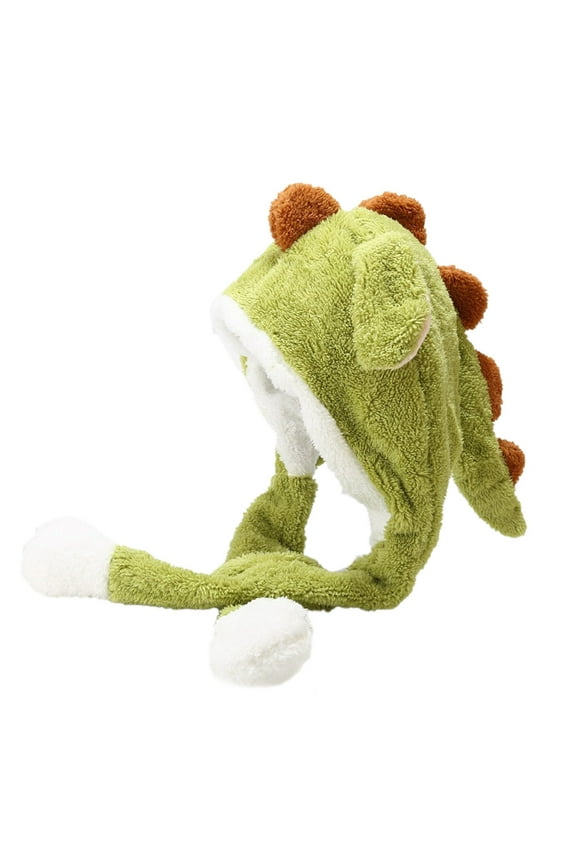 Hats For Men Bucket Hat Animal Dinosaur Hat With Plush Moving Ears Jumping Up Beating Funny Cap For Women Girl Dress Up Christmas Party Holiday Hat Baseball Cap Green One Size