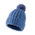 thumbnail image 1 of MSJUHEG Hats For Men Bucket Hat Womens And Mens Winter Knitted Beanie Hat With Faux Pom Warm Knit Cap Beanie Hats For Women And Mens Baseball Cap Blue One Size, 1 of 1