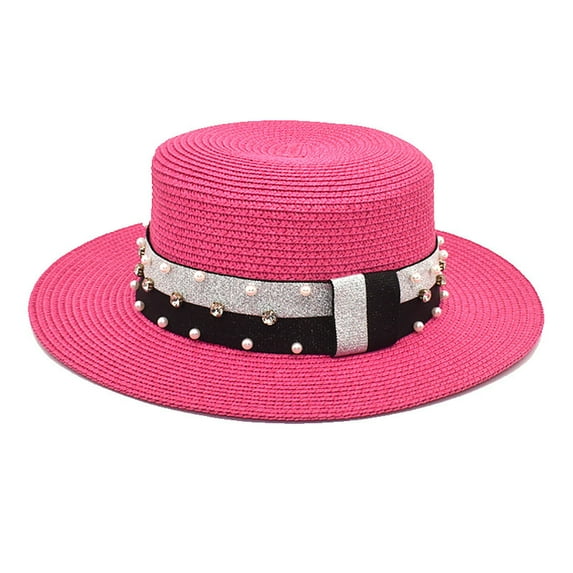 MSJUHEG Hats For Men Bucket Hat Womens Sun Hat Summer Travel Sun Protection Hat Korean Version Of The Big Brim Straw Hat Outdoor All Match Sun Hat Fisherman Hat Baseball Cap Hot Pink One Size