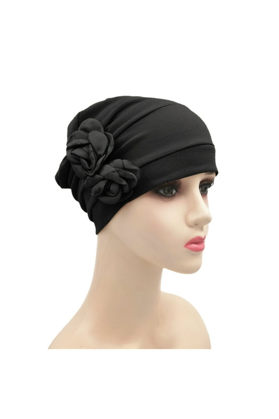 Head Coverings,Turbans,Head Scarf,Hair Scarves,Chemo Hats,Head Hat Cap Ethnic Pre Tied Braid Hair Cover Wrap Turban Headwear Hat Black One Size