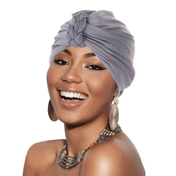MSJUHEG Head Scarves for Chemo,Turbans,Hair Scarf,Chemo Headwear,Head Wraps,Cancer Head Hat Cap Ethnic Floral Hair Cover Wrap Turban Headwear Turban Cap Gray One Size