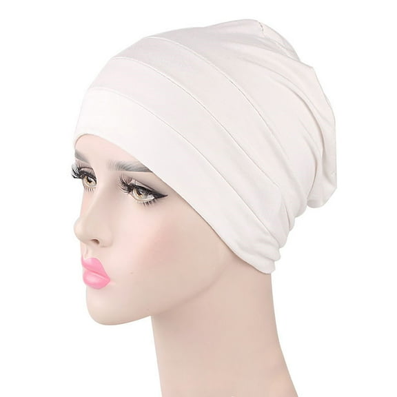 MSJUHEG Head Scarves for Chemo,Turbans,Hair Scarf,Chemo Headwear,Head Wraps,Cotton Pullover Head Hat Sleeping Hat Chemotherapy Hat Bottom Hat White 1 One Size