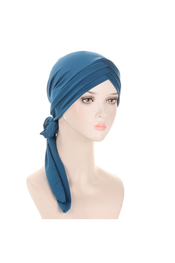 Head Scarves for Chemo,Turbans,Hair Scarf,Chemo Headwear,Head Wraps,Eid Al Fitr Forehead Triple Long Tail Headband Can Be Tied Behind Hat Green One Size