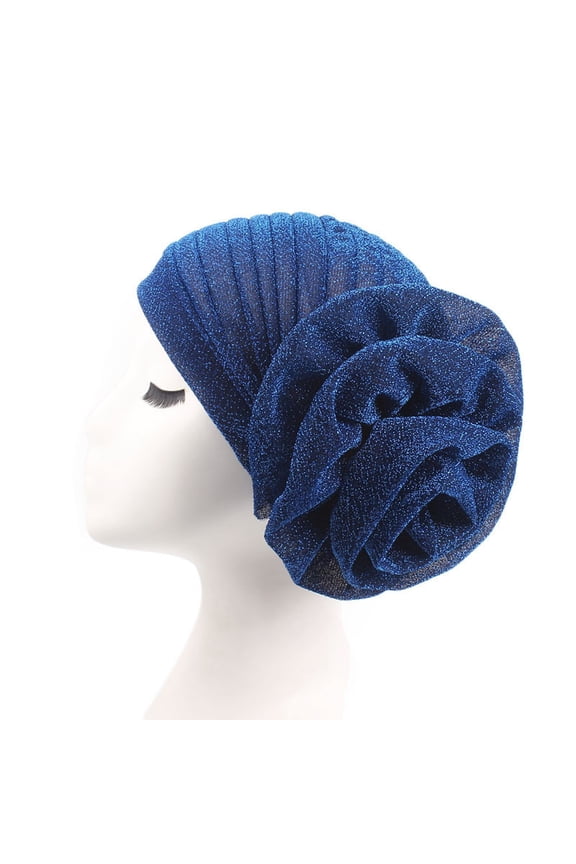 Head Scarves for Chemo,Turbans,Hair Scarf,Chemo Headwear,Head Wraps,Elastic Ethnic Hijab Adjustable Small Cap Tube Cap Wrapped Turban Cap Blue S