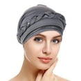 thumbnail image 1 of MSJUHEG Head Scarves for Chemo,Turbans for Women,Hair Scarf,Chemo Headwear for Women,Head Wraps for Women,Braid Hat Muslim Ruffle Cancer Turban Wrap Cap Gray One Size, 1 of 4