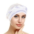thumbnail image 1 of MSJUHEG Head Scarves for Chemo,Turbans for Women,Hair Scarf,Chemo Headwear for Women,Head Wraps for Women,Braid Hat Muslim Ruffle Cancer Turban Wrap Cap White One Size, 1 of 4