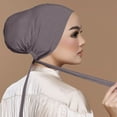 thumbnail image 1 of MSJUHEG Head Scarves for Chemo,Turbans for Women,Hair Scarf,Chemo Headwear for Women,Head Wraps for Women,Casual Solid Multielastic Bottom Muslim Hijab Dark Gray 1 One Size, 1 of 4