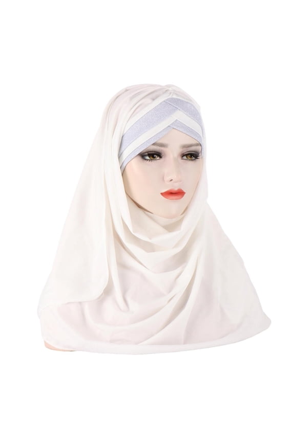 Head Scarves for Chemo,Turbans for Women,Hair Scarf,Chemo Headwear for Women,Head Wraps for Women,Eid Al Fitr Colored Forehead Scarf Hat Headband White One Size