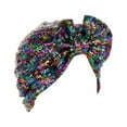 thumbnail image 1 of MSJUHEG Headband Hats for Women Baseball Cap Women Muslim Turban Hatbow Sequins Hair Bonnet Head Scarf Wrap Cover Hats for Men Fascinators Hats for Women Sequin 1PC Hat Multi-Color One Size, 1 of 2