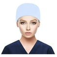 thumbnail image 1 of MSJUHEG Headband Hats for Women Hats for Men Scrub Cap With Buttons Bouffant Hat With Sweatband for And Mens Beach Hats for Women Fascinators Hats for Women Polyester 1PC Hat Light Blue One Size, 1 of 6