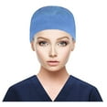 thumbnail image 1 of MSJUHEG Headband Hats for Women Hats for Men Scrub Cap With Buttons Bouffant Hat With Sweatband for Womens And Mens Beach Hats for Women Fascinators Hats for Women Polyester 1PC Hat Dark Blue One Size, 1 of 6