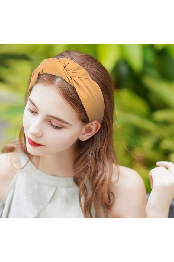 Headbands,Tie Headband,Wire Headband,Boho Bandeau,Thick Headbands,Sweet Tie Hair Headband Head Knot Hoop Hair Hairband Hairpin Headband Yellow One Size