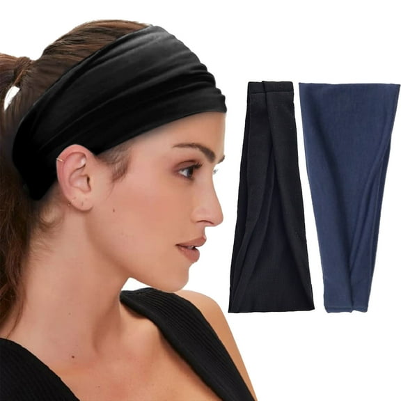 MSJUHEG Headbands for Women,Sweat Band,Running Headband,Headbands for Women Non Slip,Workout Headbands for Women,Sport Headbands Elastic Non Slip Hair Warp Blue One Size