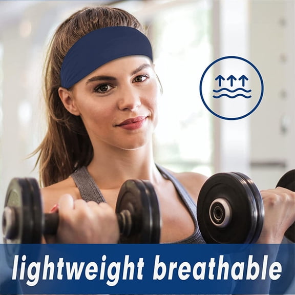 MSJUHEG Headbands for Women,Sweat Band,Running Headband,Headbands for Women Non Slip,Workout Headbands for Women,Sport Headbands Elastic Non Slip Hair Warp Navy One Size